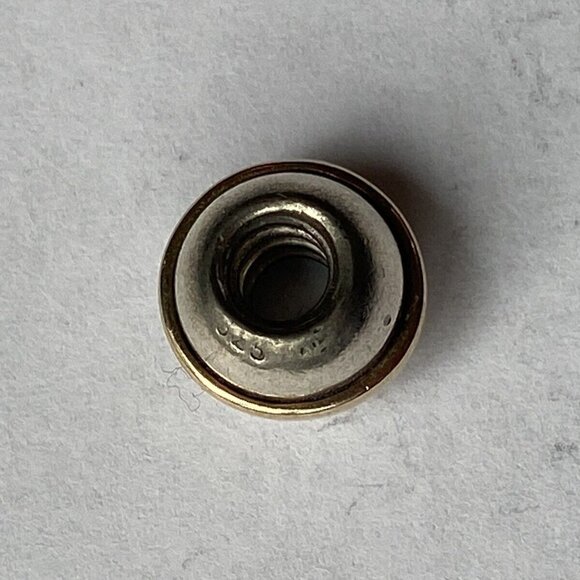 PANDORA Saturn 925 ALE Sterling Silver Charm With 14k Gold Ring 790178 - Retired - Picture 6 of 6